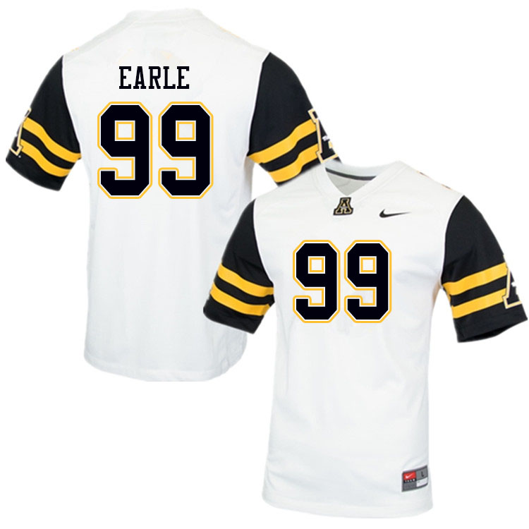 Men #99 Jordon Earle Appalachian State Mountaineers College Football Jerseys Sale-White - Click Image to Close